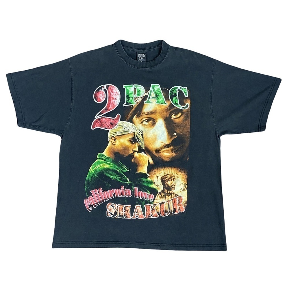 VTG Tupac 2Pac Shakur 90s California Love Double Sided Rap Tee Original RARE XL